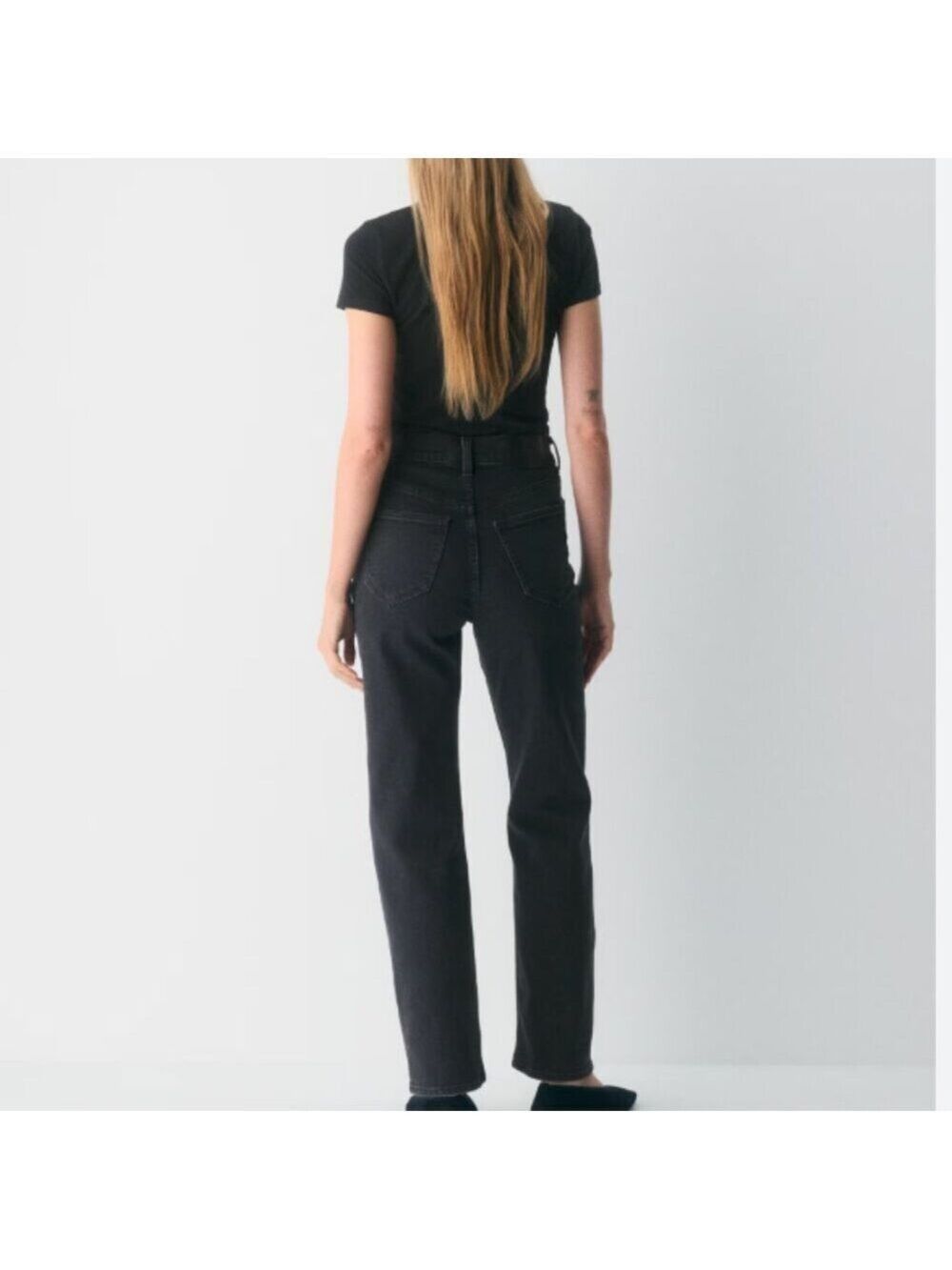 Denim Forum The Arlo High Rise Straight Jean Faded Black Size 30